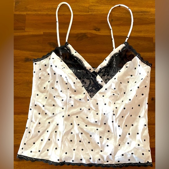 Valentino Other - Vintage Valentino Black and White Polka Dot Lingerie Top and Shorts Set Size M